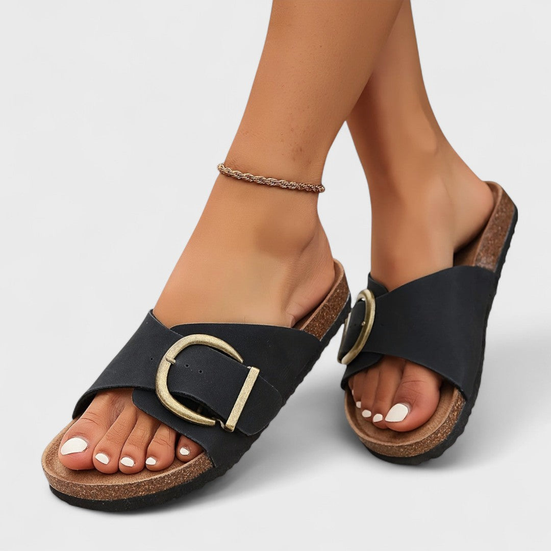 NOSTRA Ljubljana | Olivia - Slip-on sandale u crnoj boji