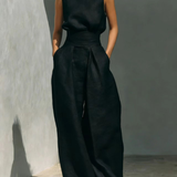 NOSTRA Ljubljana | Marija - Minimalistička bluza i set širokih hlača za žene