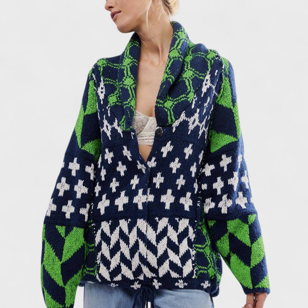 NOSTRA Ljubljana | Portia - Vintage Zakopčana Oversized Jakna s Dugim Rukavima
