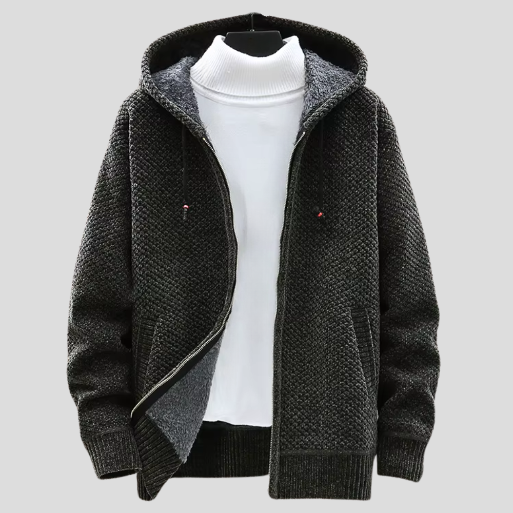 NOSTRA Ljubljana | Laluna® - Pletena Hoodie u Sivoj