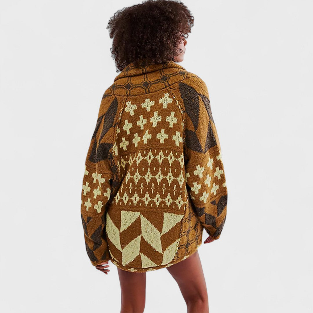 NOSTRA Ljubljana | Portia - Vintage Zakopčana Oversized Jakna s Dugim Rukavima
