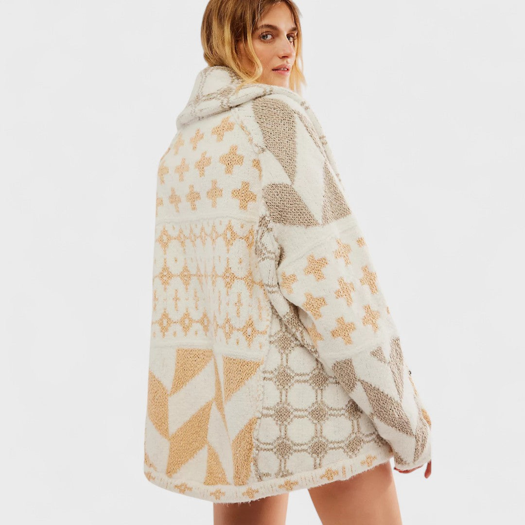NOSTRA Ljubljana | Portia - Vintage Zakopčana Oversized Jakna s Dugim Rukavima