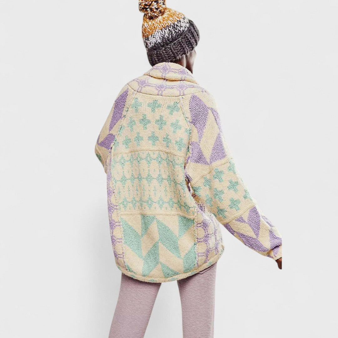 NOSTRA Ljubljana | Portia - Vintage Zakopčana Oversized Jakna s Dugim Rukavima