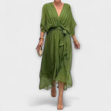 NOSTRA Ljubljana | Amoura - Chiffon haljina s V-izrezom