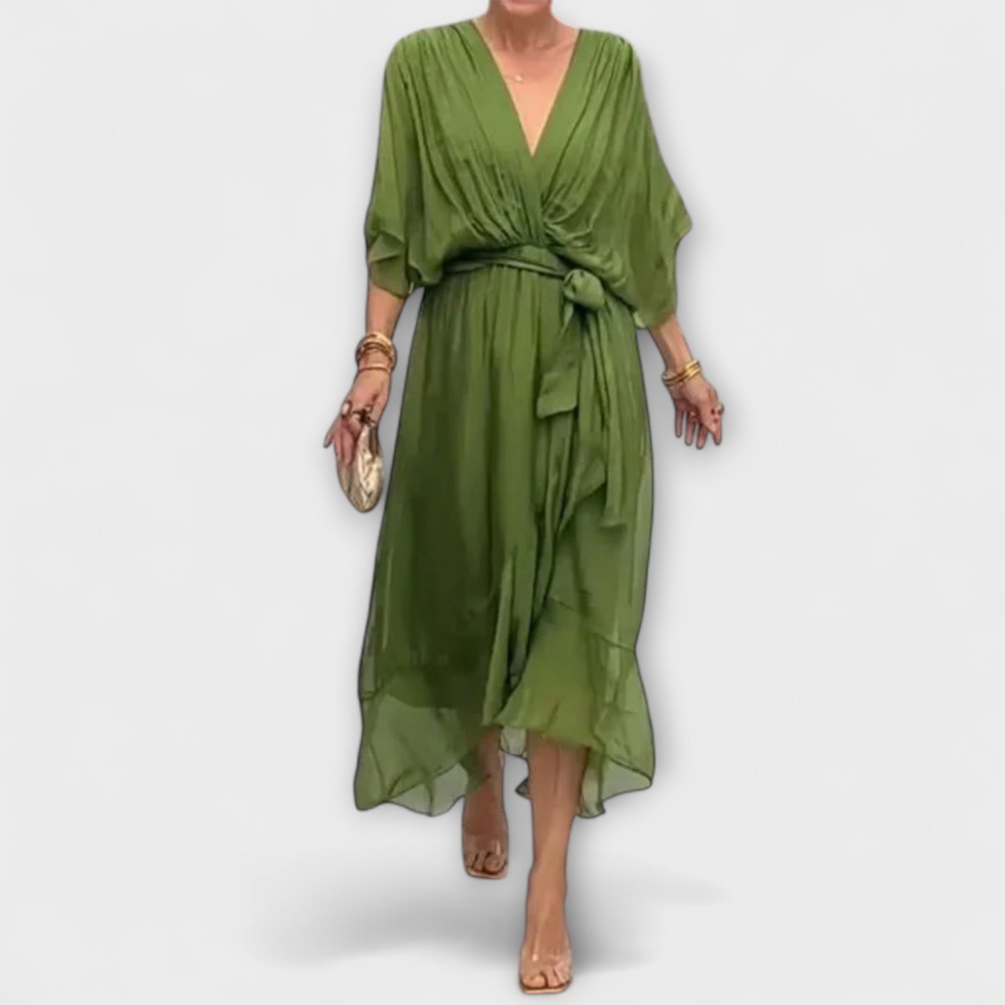 NOSTRA Ljubljana | Amoura - Chiffon haljina s V-izrezom