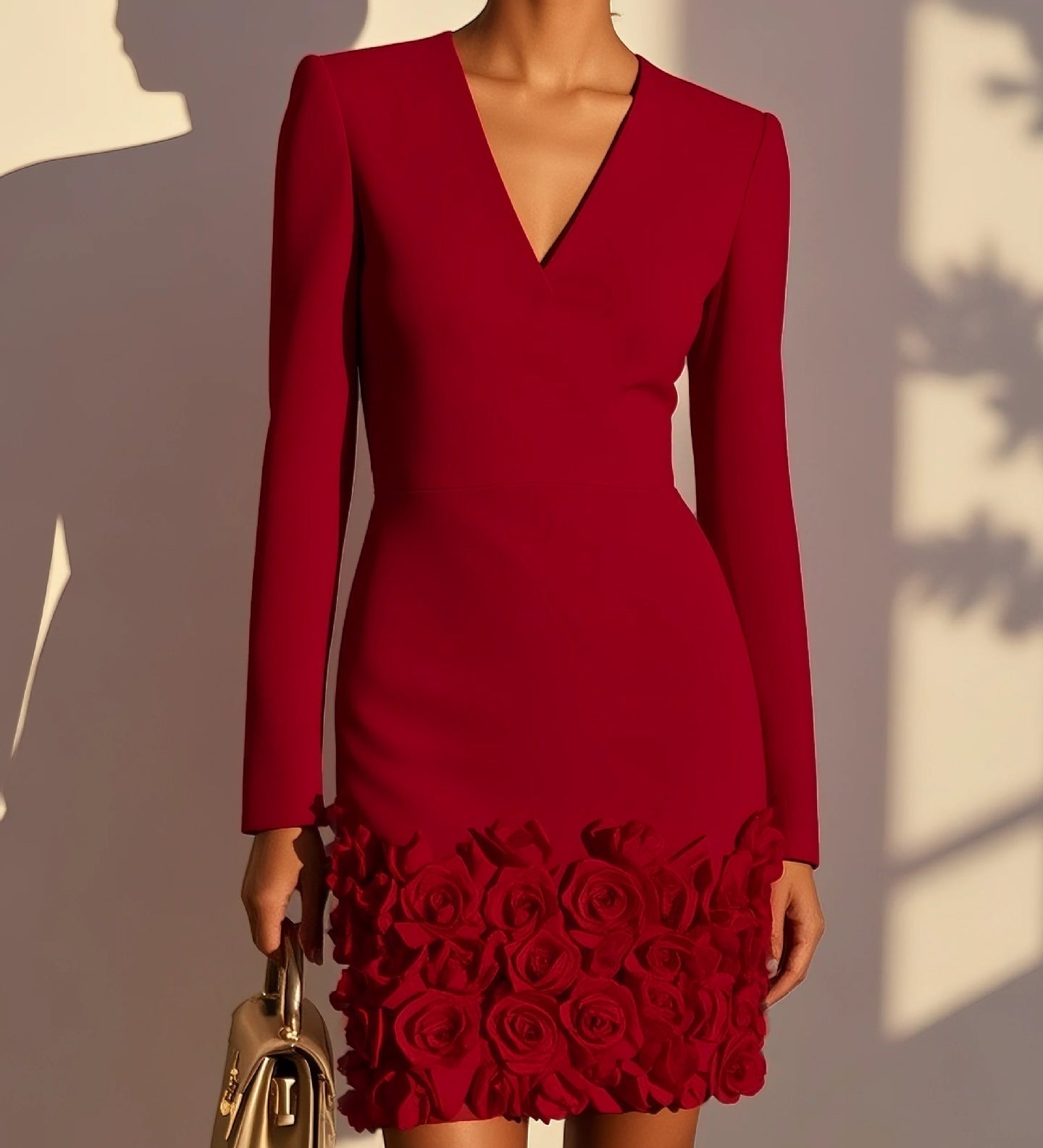 NOSTRA Ljubljana | Delaney - Elegantna Mini Haljina s 3D Cvjetovima