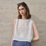 NOSTRA Ljubljana | Asimetrični laneni crop top