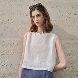NOSTRA Ljubljana | Asimetrični laneni crop top