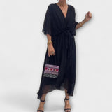 NOSTRA Ljubljana | Amoura - Chiffon haljina s V-izrezom