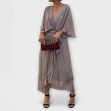 NOSTRA Ljubljana | Amoura - Chiffon haljina s V-izrezom