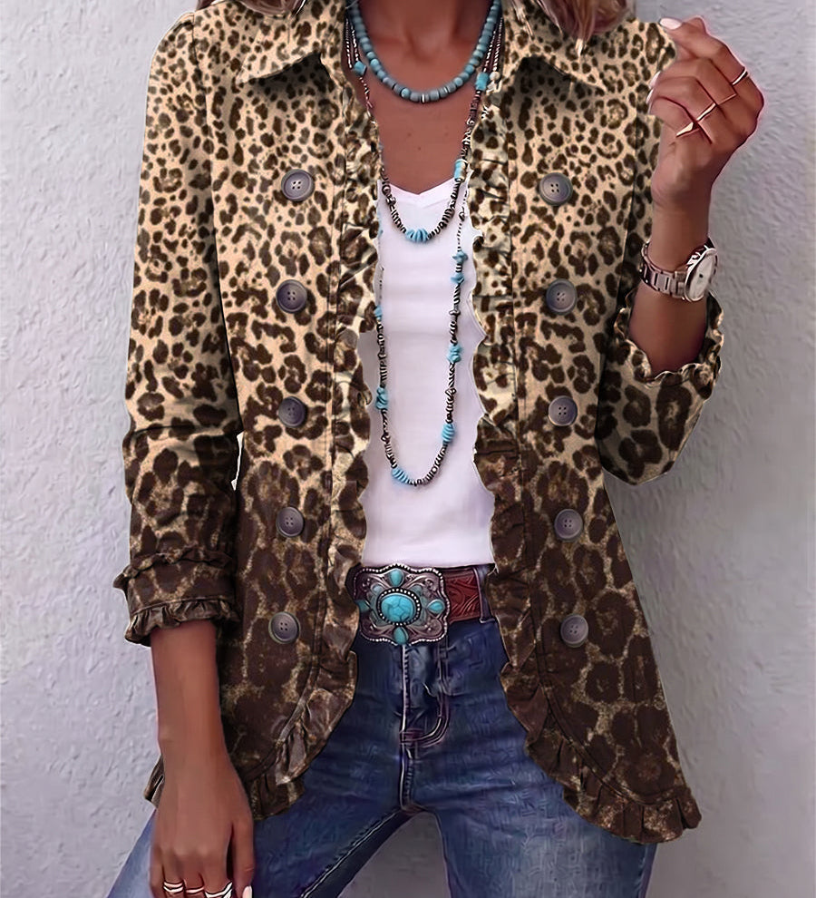 NOSTRA Ljubljana | Đina - Lepršava jakna s leopard uzorkom